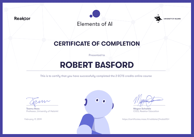 ELEMENTS OF ARTIFICIAL INTELLIGENCE 2019